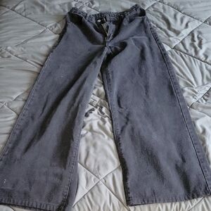 SHEIN Gray Flare Wide Leg Denim